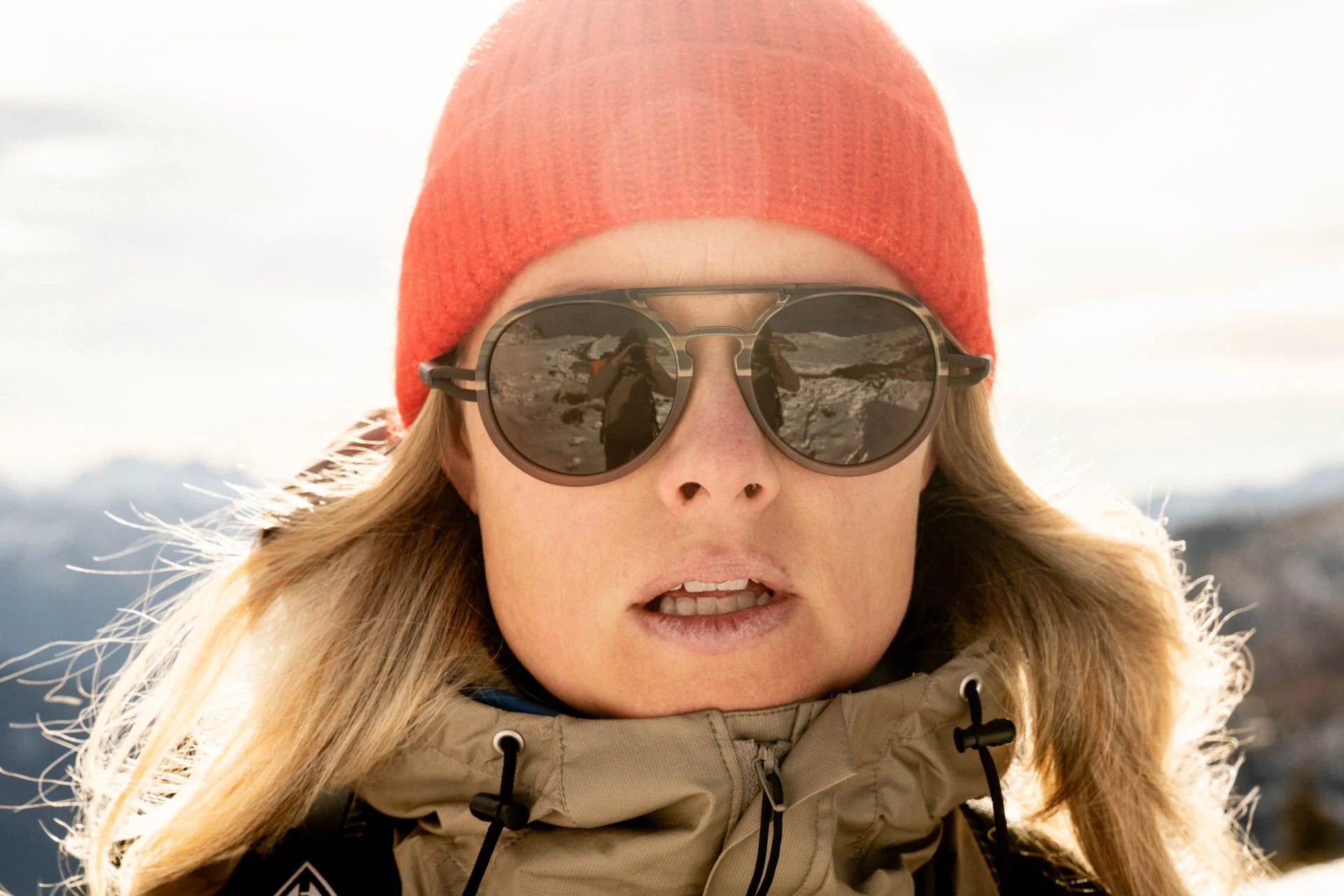 dolomite_slate_brown Ombraz unisex dolomite olive brown armless, string sunglasses with cord