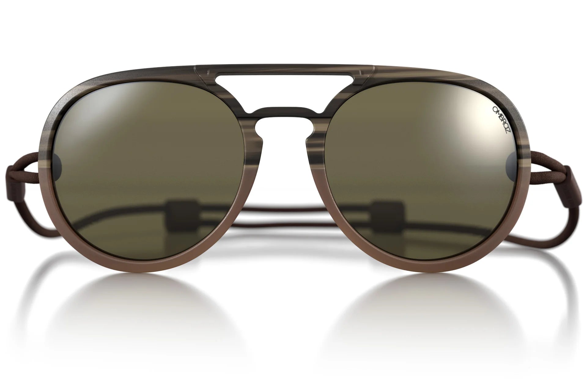 dolomite_slate_brown Ombraz unisex dolomite olive brown armless, string sunglasses with cord