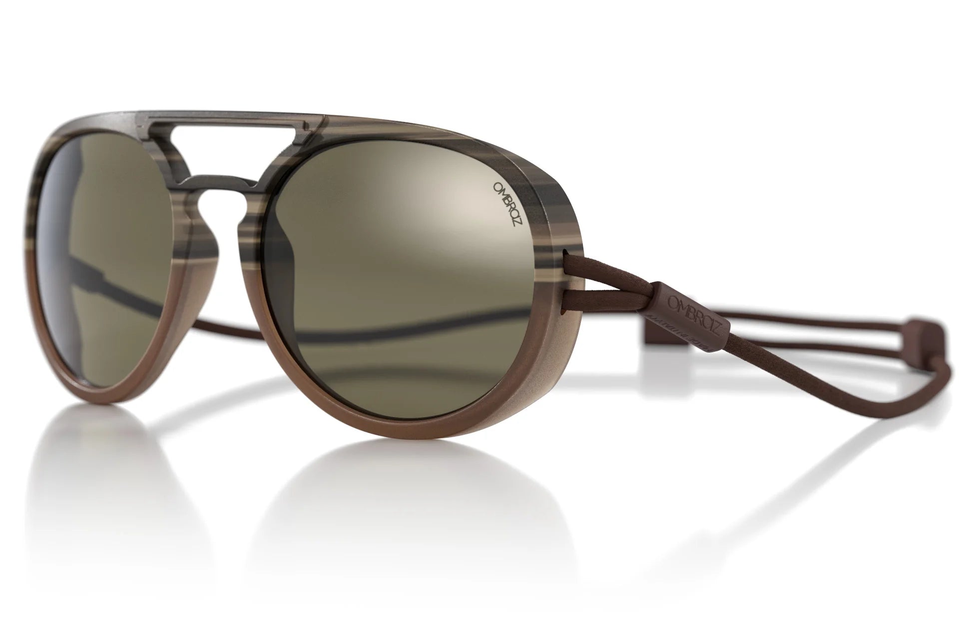 dolomite_slate_brown Ombraz unisex dolomite armless sunglasses with strap, gear of the year award
