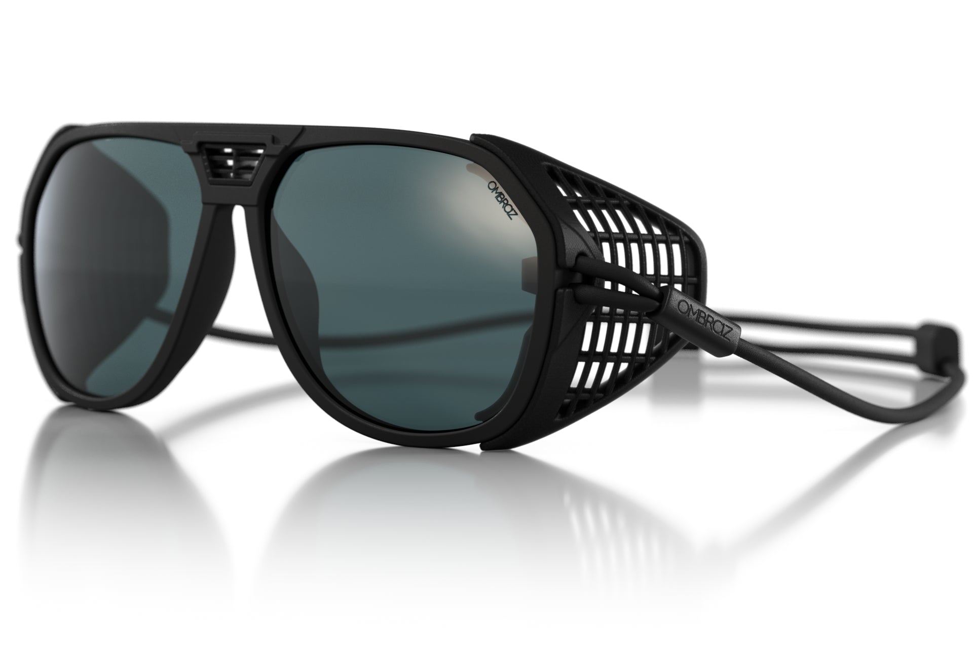 Tortoise_grey Man laying on a bike holding a flower wearing Ombraz classic armless rope sunglasses