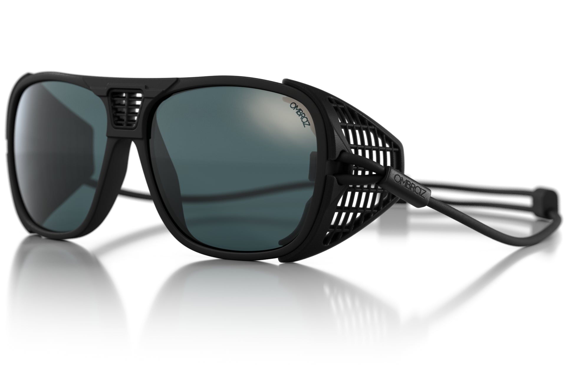 Tortoise_grey Man laying on a bike holding a flower wearing Ombraz classic armless rope sunglasses