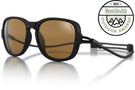 Side angle of Ombraz teton armless sunglasses TETON_CHARCOAL_yellow